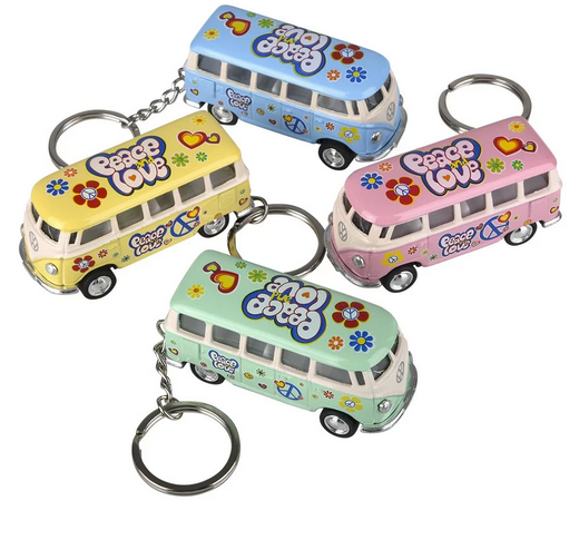 Mini VW Bus Pull-Back Keychains