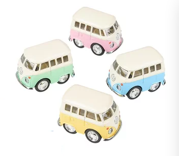 VW Tiny Tooned Mini Pull-Back Bus Toy