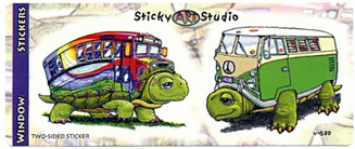 "Slow & Steady" Buses Turtles 2-Stickers Set