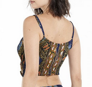 Women's Rayon Printed Scrunch Crop Top