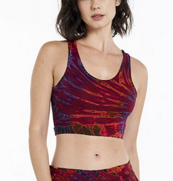 Women's Rayon Spandex Tie-Dye Classic Strap-Back Crop Top