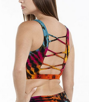Women's Rayon Spandex Tie-Dye Classic Strap-Back Crop Top