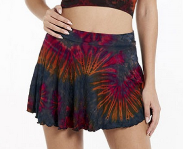 Women's Rayon Spandex Tie-Dye Mini Skirt Skorts