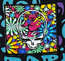 Trippy Floral SYF Bear Square Patch