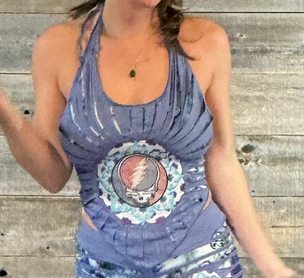 Women's Cotton Lycra Razor Cut Tie Dye w/ Embroidered SYF Mandala Chest Cover Up
