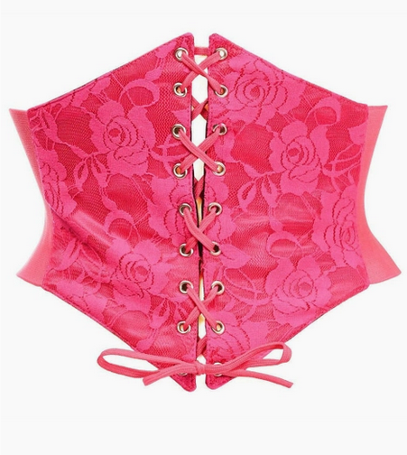 Lavish Fuchsia Lace Corset Belt Cincher