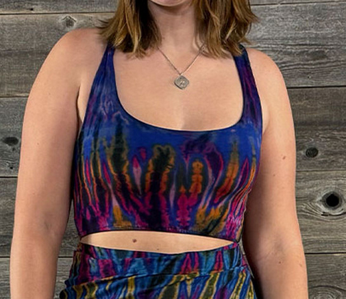 Women's Rayon Spandex Mudmee Tie Dye Multi Strap Back Braid Bralette