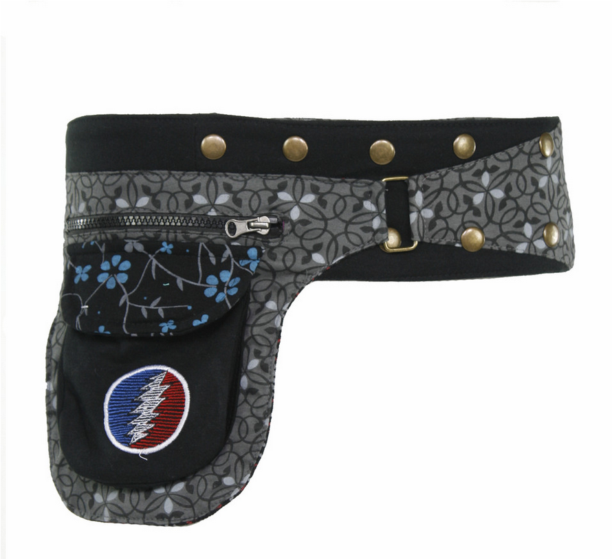 Grateful Dead  Cotton Snap Wrap Belt With Embroiderey