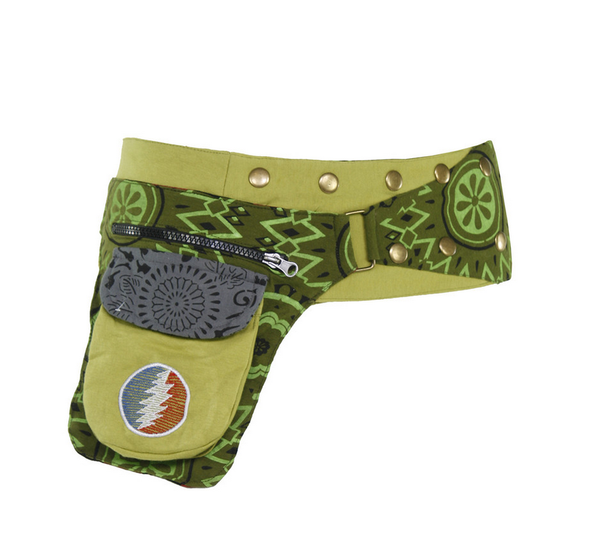 Grateful Dead  Cotton Snap Wrap Belt With Embroiderey