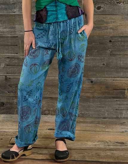 Unisex Cotton Multi Grateful Dead Rainbow Print Pants