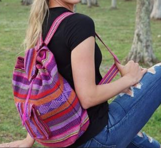 Classic Drawstring Baja Pattern Backpack