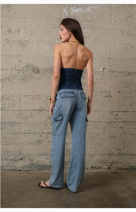 Women's Denim Corset Top