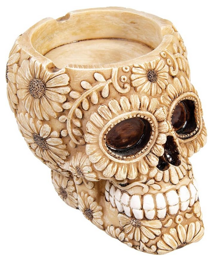 Sugar Skull Polyresin Ashtray