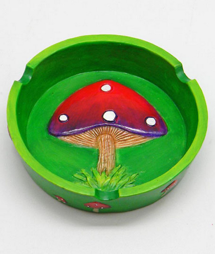Mushroom Sprout Polyresin Ashtray