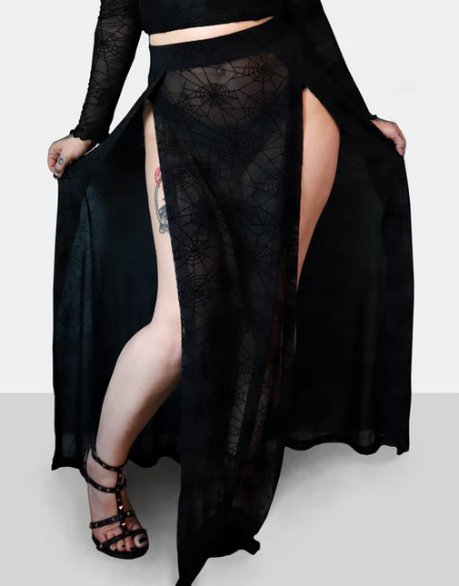 Women's Spider Web Mesh M-Line Skirt