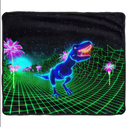 Pulsar 80's T-Rex Fleece Throw Blanket