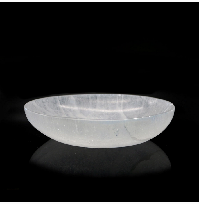Selenite Oval Charging Smudge Bowl