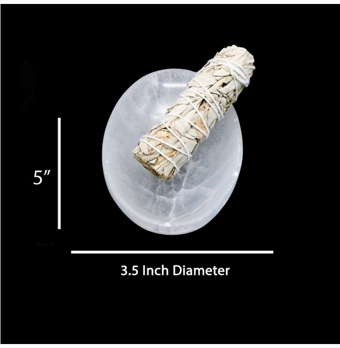 Selenite Oval Charging Smudge Bowl
