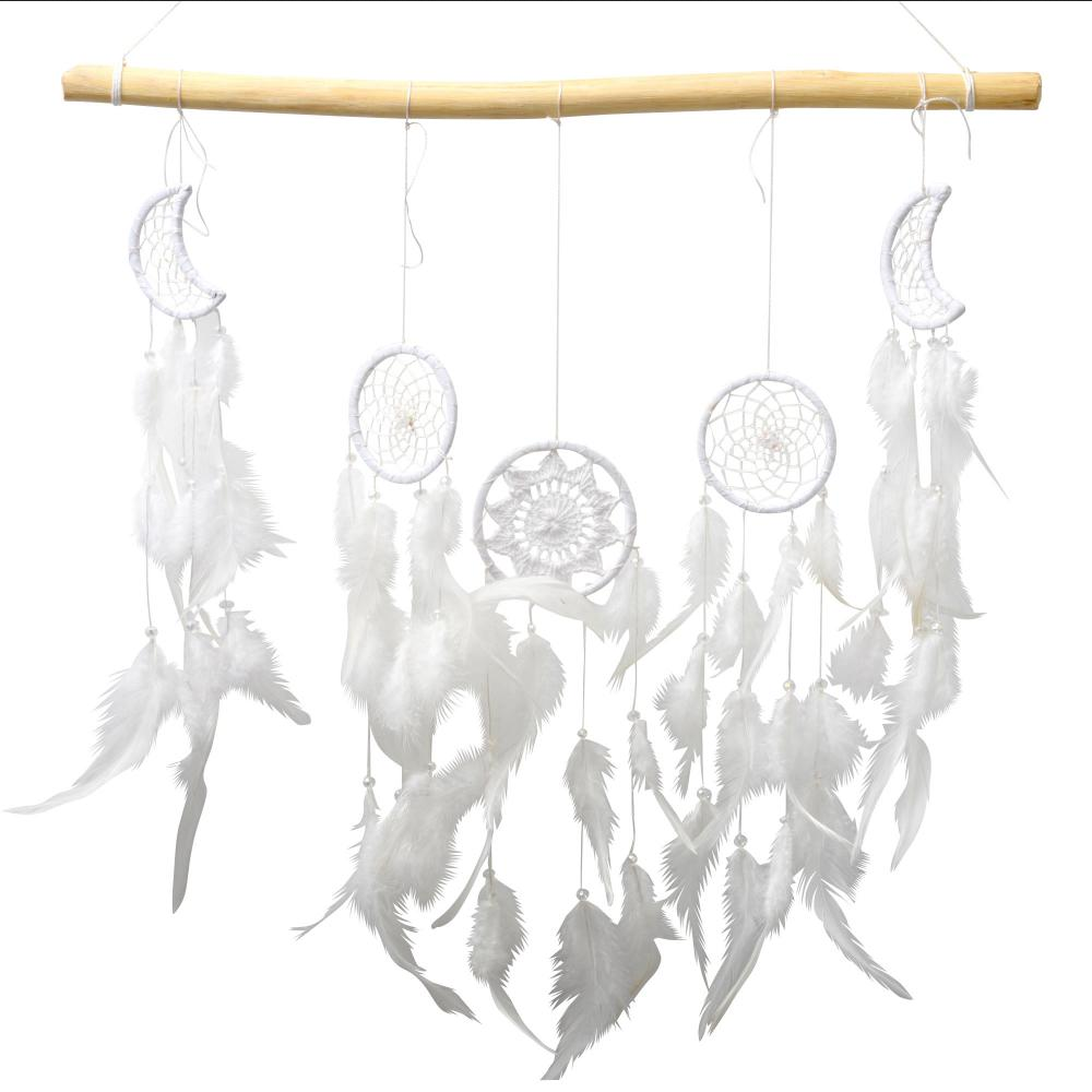 Wooden Hanging 5 Mini Sun & Moon Dream Catchers