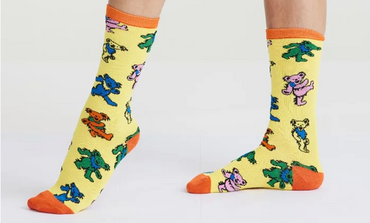 Grateful Dead Dancing Bear Jumble Pattern Socks