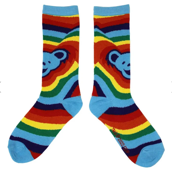 Grateful Dead Dancing Bear Expanding Rainbow Socks