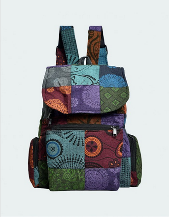 Cotton Mixed Patchwork Classic Backpack