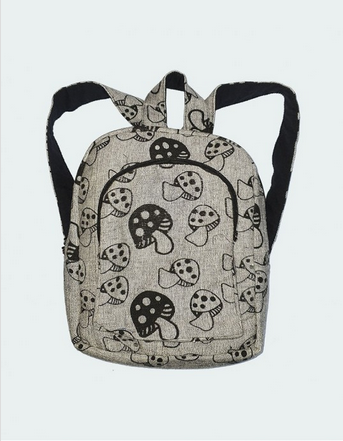 Black & White Mushroom Print Mini Backpack