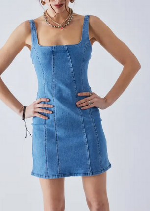 Women's Bustier Denim Mini Dress