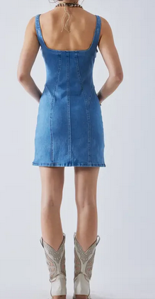 Women's Bustier Denim Mini Dress