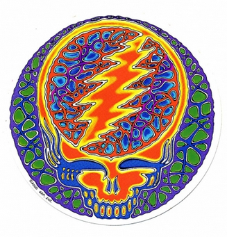 Grateful Dead Steal Your Face Liquid Rusty Sticker