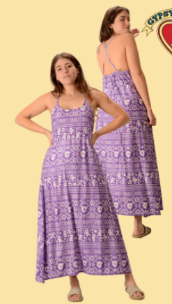 Women's Grateful Dead Dancing Bear Print Rayon Midi Dress