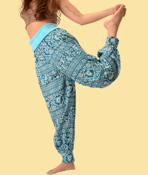 Women's Grateful Dead Dancing Bear Print Rayon Yoga Waist Pants