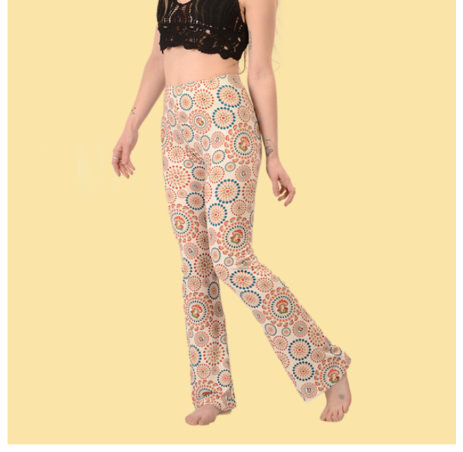 Women's Viscose Spandex Mushroom Burst Yoga Pants