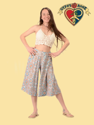 Women's Viscose Spandex Mushroom Gaucho Pants