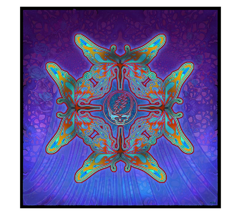 Grateful Dead Stealie Butterfly Mandala Art Print