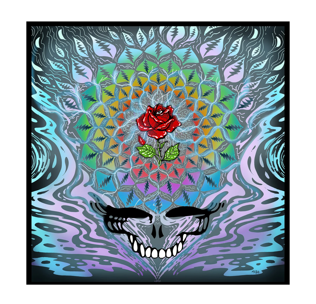 Grateful Dead Rainbow Mandala SYF Rose Art Print