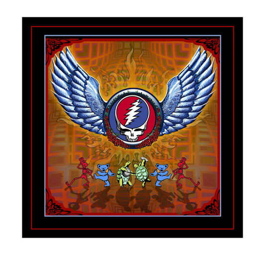 Grateful Dead Winged Stealie 3 Icons Art Print