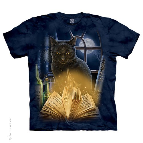 Men's Bewitched Black Cat Tie Dye T-Shirt