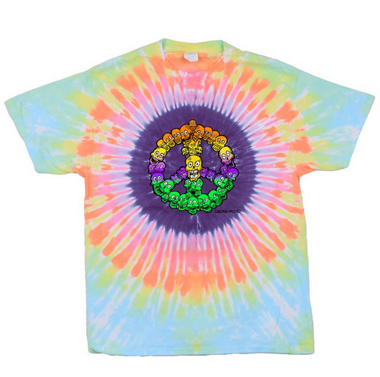Men's Skull Peace Sign Tie-Dye T-Shirt