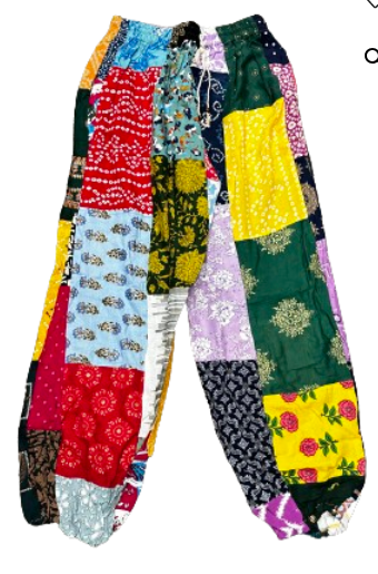 Women's Drawstring Waistband Elastic Ankle Patchwork Harem Pants