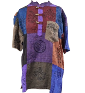 Men's Assorted Patchwork Diety Print Kurtha