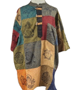 Men's Assorted Patchwork Diety Print Kurtha