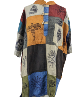 Men's Assorted Patchwork Diety Print Kurtha