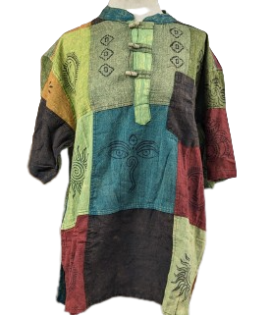 Men's Assorted Patchwork Diety Print Kurtha