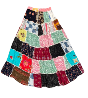 Women's Patchwork Rope Knit Maxi Skirt
