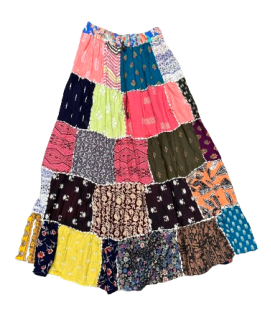 Women's Patchwork Rope Knit Maxi Skirt