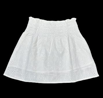 Women's White Eyelet Lace Mini Skirt