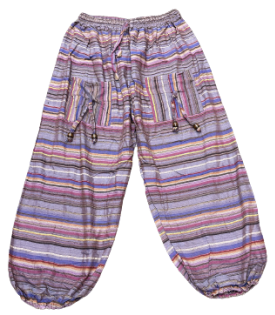 Unisex Elastic Ankle Baja Stripe Harem Pants