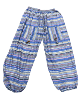 Unisex Elastic Ankle Baja Stripe Harem Pants