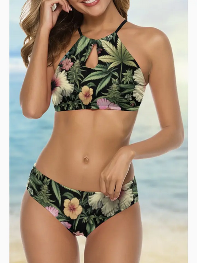 Women's Tropical Terps Keyhole Halter Bikini
